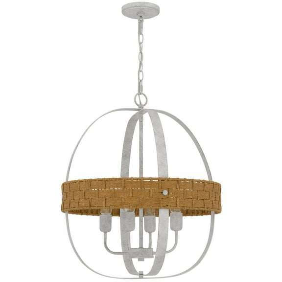 Cal Lighting 60W X 4 Barton Metal Chandelier With Rattan Design