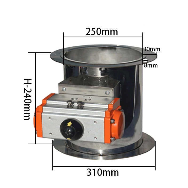 50100mm Electric solenoid air valve Pneumatic control valve 220V motorized air damper for air