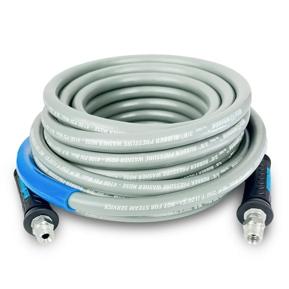 Blushield Rubber Pressure Washer Single Wire Hose Assembly 3/8" x 25'