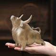 thumbnail image 5 of Kraoden Ceramic Bull Figurine, Home and Office Desk Decoration, Wealth & Luck Symbol, Auspicious Craft Gift for Friends and Family, 5 of 6