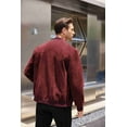 thumbnail image 3 of COOFANDY Men's Suede Vintage Lightweight Casual Varsity Bomber Jacket, 3 of 9