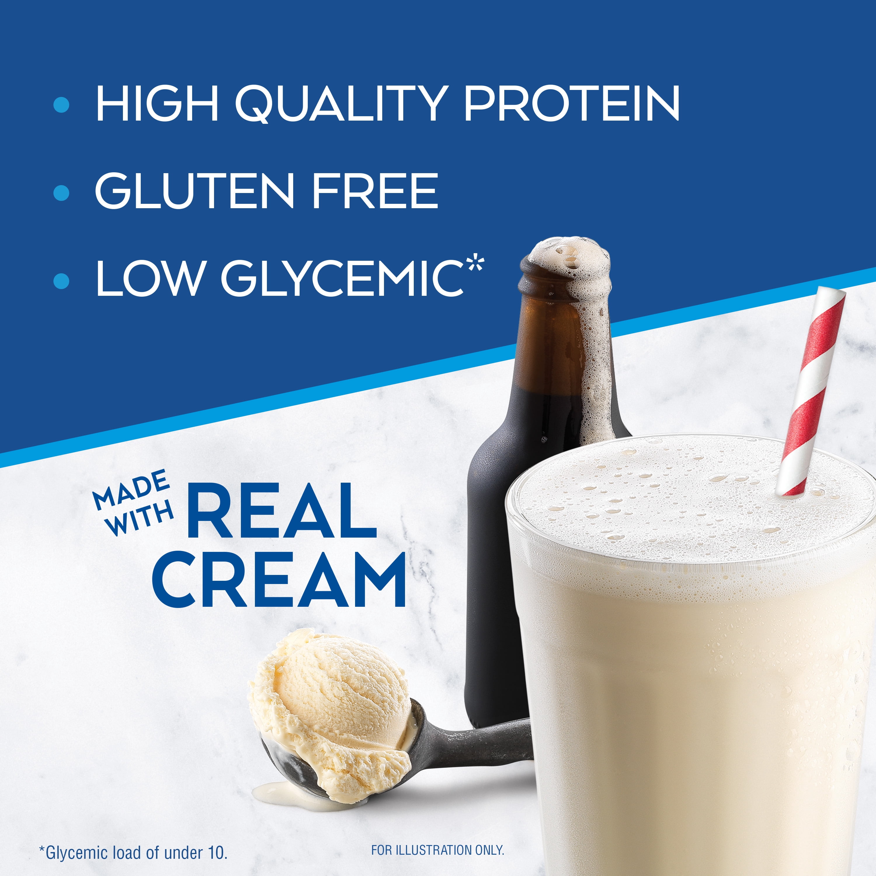 Atkins Protein Shakes, Low Glycemic, High Protein, Creamy Root Beer float, 11 fl oz, 4 Ct