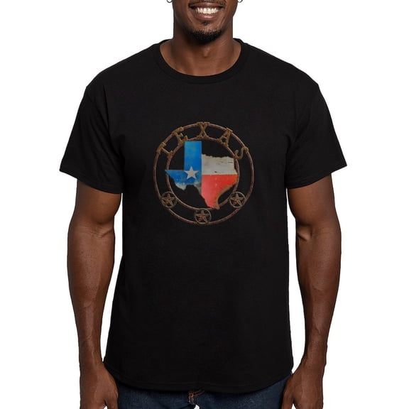 CafePress - Texas Wrought Iron Barn Art T Shirt - Men's Fitted T-Shirt