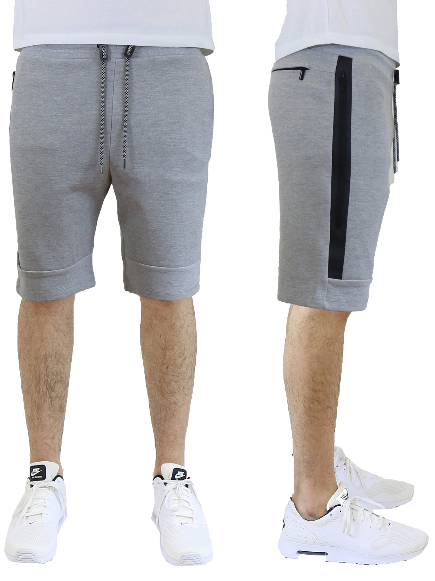 Men's Slim-Fit Tech Fleece Shorts with Zipper Side Pocket (S-2XL ...