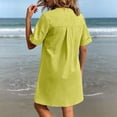 thumbnail image 7 of Guieoi Womens Dresses Plus Size Spring Summer Dresses for Women 2026 Casual Lapel-Collar Long Shirt Dress Yellow XXXXL, 7 of 7