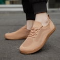 thumbnail image 5 of Nestiefly Womens Walking Shoes Wide Toe Box Barefoot Shoes Knitted Fashion Sneaker with Arch Support Khaki Wide 5, 5 of 6