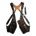 thumbnail image 3 of Bolso de arnés de hombro de estilo vintage Cartera doble Correa ajustable Steampunk Funda antirrobo para hombres Mujeres para acampar Deportes Montar dunkelbraun BLESIY Estuche para arnés de hombro, 3 of 8