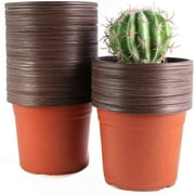 YIHHHC USH Lot de 100 pots de pépinière en plastique de 15,2 cm pour planter des fleurs (lot de 100) marron 15,2 cm -100