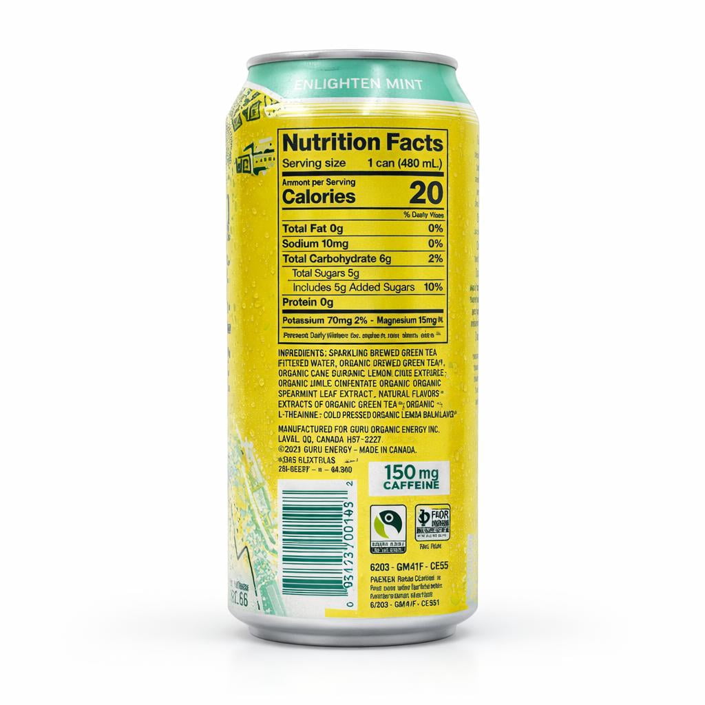 Guayaki Yerba Mate Enlightened Mint Low Sugar Energy Drink – 6 Pack