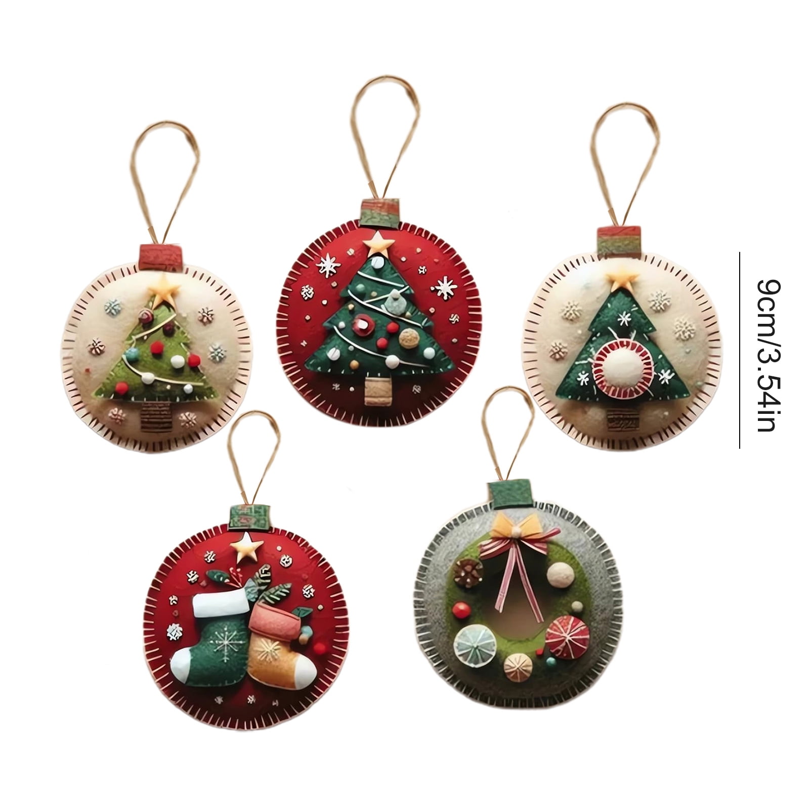 Dserfhy DIY Christmas Felt Patch Kit Holiday Craft Set with Pre-Cut Felts Sheet Handmade Fabric Sewing Crafting Supplies for Tree Home Decor
