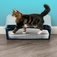 thumbnail image 3 of IRIS Extra Large Open Top Cat Litter Box with Scatter Shield, Sturdy Open Air Kitty Litter Pan with Tall Spray, Navy, 3 of 8