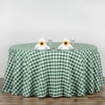 thumbnail image 6 of BalsaCircle 120" Round Gingham Checkered Polyester Tablecloth Green, 6 of 6