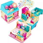 Toys for Girls Ages 3-8, Mini Doll House Pretend Play Toy with Light and Music Toys for Girls 3-8 Years Old Birthday Christmas Gifts