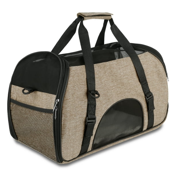 Mochila Transportadora Perro Gato Bolsa Beige Mascota