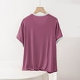 thumbnail image 4 of GERsome Women's Plus Size T-Shirts Summer Short Sleeve Tops Crew Neck Loose Fit Workout Basic Tees, Sizes XL-5XL, 4 of 6