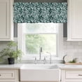 thumbnail image 3 of Dark Green Spring Floral Rod Pocket Curtain Valance, Farmhouse Flowers Elegant Pastoral Farmhouse Window Valance for Living Room, Bedroom, Kitchen 54"W x 18"L, 3 of 9