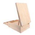 thumbnail image 1 of Wooden Easel Box, 2 Sliding Drawers Brush Paint Storing Extendable Height Art Pochade Box  for 24 Inch Canvas for Sketching, 1 of 7