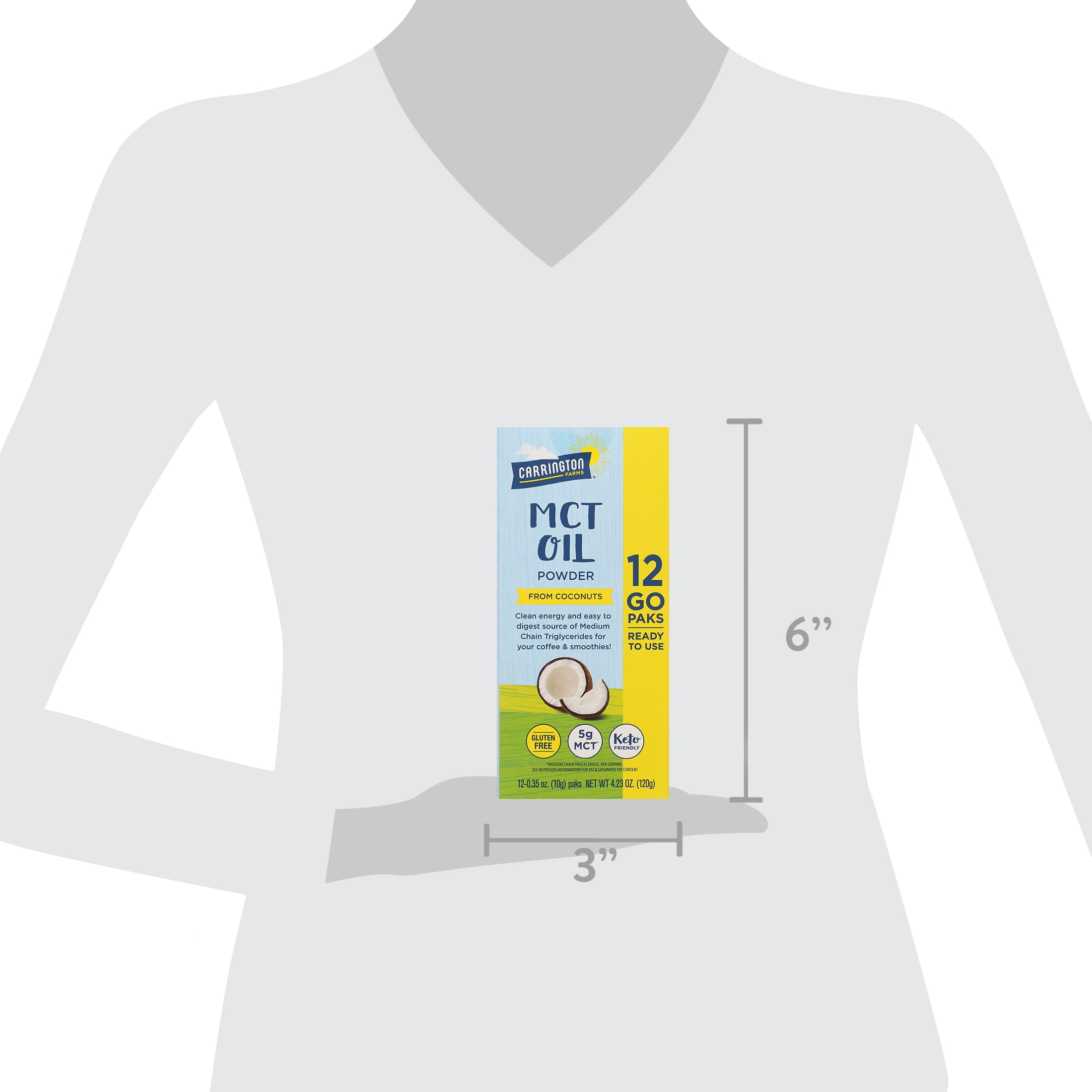 Carrington Farms MCT Powder, Flours, 12 Togo Packs, Ready to Use