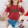 thumbnail image 2 of Toddler Girls Shirts Round Neck Print Short Sleeve T Shirts Cute St Patricks Day Preppy Tops T Shirt for Boys and Girls Red,150(10-11 Years), 2 of 4