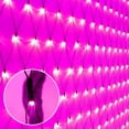 thumbnail image 2 of Solar Net Lights, 192LEDs 9.8ft x 6.6ft Mesh Fairy Lights with 8 Modes, Remote Control, Waterproof Outdoor Solar Powered Fairy Net Lights for Halloween Bushes Tree Lawn Garden Decor (Pink), 2 of 7
