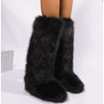thumbnail image 2 of Women's Knee-High Winter Boots with Plush Faux Fur Top, Round-Toe Flat Design for Ultimate Warmth, Indoor & Outdoor Comfort, 2 of 8