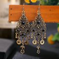 thumbnail image 3 of Boucles d'Oreilles Rétro Boho Multicolores pour Femmes, Chandelier de Fête, Crochet d'Oreille, 1 Paire, Noir, 3 of 5