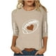 thumbnail image 2 of Heisall Womens Tops 3/4 Sleeve Round Neck Loose Casual Fashion T-Shirts Rugby Print, 2 of 4