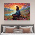 thumbnail image 4 of A Long-haired Man Sits On A Blooming Grass Canvas Poster Bedroom Decor Sports Landscape Office Room Decor Gift,Frame-style,08x12inch(20x30cm), 4 of 8