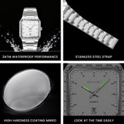 SKMEI Watches for Men Fashion Business Mens Watch Analog Quartz Big Face Luxury Classic Stainless Steel Waterproof Luminous Wristwatch