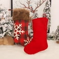 thumbnail image 6 of Limei 1Pcs Christmas Stocking, Christmas Tree Snowflake Lattice Hanging Ornament Stocking Xmas Candy Gifts Bags (Red Plaid), 6 of 7