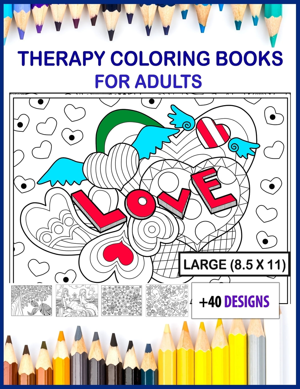 therapy coloring books for adults large print : therapy coloring books