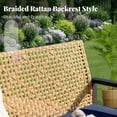 thumbnail image 6 of MF Studio 4-Piece All-Weather Rattan Patio Furniture Set, Outdoor Conversation Set with Wood Table, Yellow and Navy Blue, 6 of 10