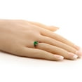 thumbnail image 3 of Gem Stone King 0.88 Ct Green Simulated Emerald Black Diamond 18K Rose Gold Plated Silver Ring (Size 6), 3 of 4