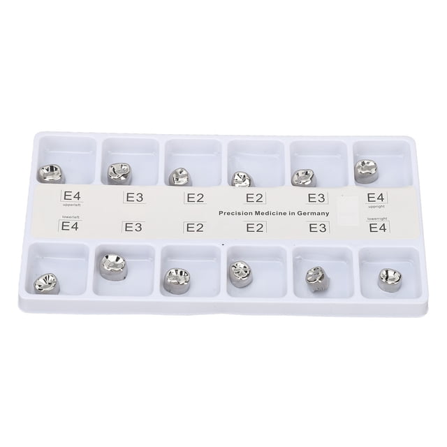Corona dental de metal NikouMX 12 piezas Coronas protectoras de metal para molares dentales