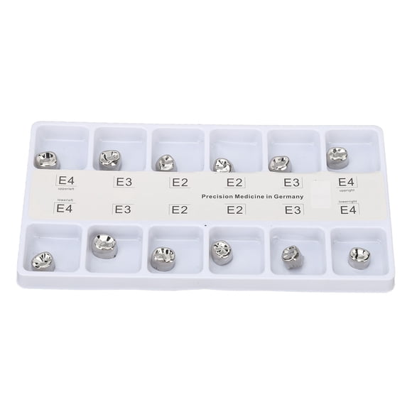 Metal Dental Teeth Crown,12pcs Metal Dental Teeth Dental Metal Crowns Dental Metal Protective Crowns Revolutionary Design