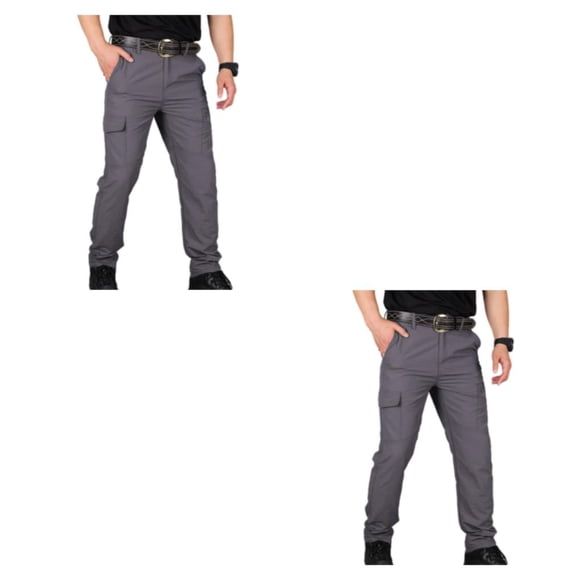 Sonducket Pantalones cargo para hombre, pantalones generales de secado rápido para exteriores, monos transpirables para senderismo, montañismo, Gris 4XL 2Conjunto