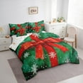 thumbnail image 3 of jejeloiu Red Bowknot Bow Twin Bedding Sets 7-Piece,Happy New Year Bedding Comforter Set,White Xmas Snowflake Sheet Sets For Girl,Red White Home Decor Reversible, 3 of 8