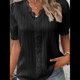 thumbnail image 5 of Blusa Elegante de Encaje con Cuello en V y Corta para Mujer Negro XXXL, 5 of 8