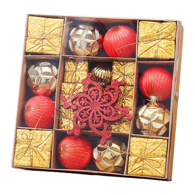 Juego de adornos para árbol de Navidad, novedoso, reutilizable, colgantes para apartamento, hotel, Oro