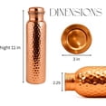 thumbnail image 3 of ARNCRAFT 100% Pure Copper Bottle (34oz) Handcrafted hammered finish Water Bottle leak proof and lab tested Perfect for gym travel office gifting (1005ml), 3 of 8