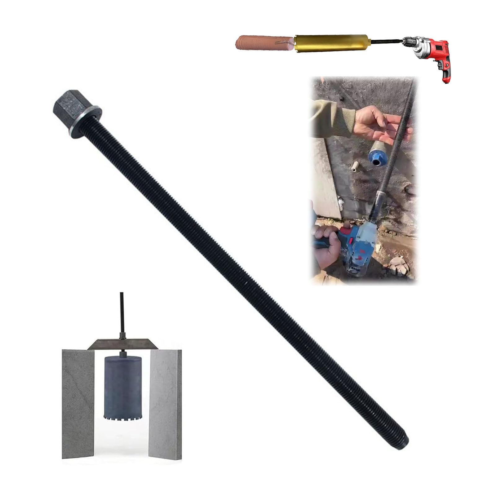Heavy Duty Cores Drill Bit Remover Extractor Tool Suitable For Stuck Concrete Coring Bits Reverse Impacts Mechanism 40cm