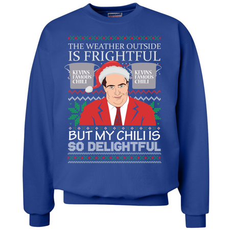 Kevin Famous Chilli So Delightful Xmas Song Office Parody | Mens Ugly Christmas Crewneck Graphic Sweatshirt