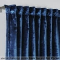 thumbnail image 5 of 3S Brother's Navy Extra Long Shiny Velvet Curtains Luxury Colors Light Blocking Hang Back Tab & Rod Pocket 1 Panel Curtain 5-30 Ft Home Décor Custom Made Drapes -Made in Turkey(52"W X 84"L), 5 of 6