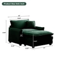 thumbnail image 2 of Modern Oversized Chaise Lounge Chair Indoor,Corduroy Large Armchair with Ottoman,Comfy Single Sofa Chair with Extra Wide Armrests for Bedroom Living Room,Green, 2 of 7