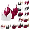 thumbnail image 2 of VISALY Push Up Bras for Women Bra Pack, Ladies Push Up Rhinestone Bra for Middle-Aged and Elderly 3 Pack Sports Bras for Women 2024 Comfortable V Neck, Strapless Bras Bra and Panty Sets, Wine,L, 2 of 3