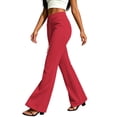 thumbnail image 6 of Sentuca Womens Yoga Sweatpants Soft Drawstring Bootcut Pants High Waisted Fashion Workout Trousers Red M, 6 of 8