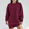 thumbnail image 2 of hotojiny Sweatshirt Dress for Women Crew Neck Casual Long Sleeve Tunic Dresses Fall Fashion Pullover Dress, 2 of 6