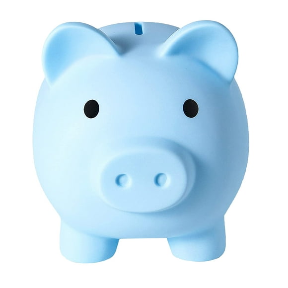 Large Piggy Bank, Unbreakable Plastic Money Bank, Coin Bank for Girls and Boys, Practical Gifts for Birthday(Blue)