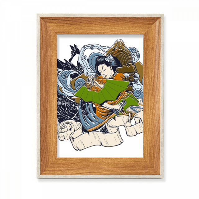 Japan Kimono Woman Desktop Wooden Photo Frame Display Picture Art Painting Multiple Sets