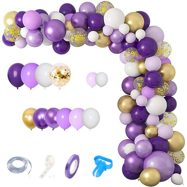 Kit con forma de arco de globos para cumpleaños de niños, 125 unidades, látex colorido
